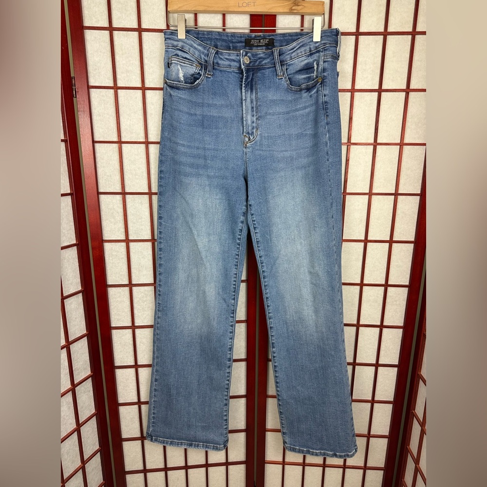 Judy Blue Straight Leg High Rise Medium Wash Casual Jeans